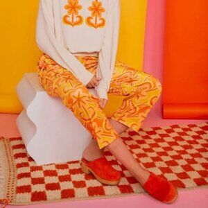 Dazey LA Sunny Chevy Graphic Print Velvet Cargo Pants S